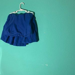 Strapless blue dress